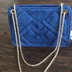 Sézane mini belli navy suede cross body bag